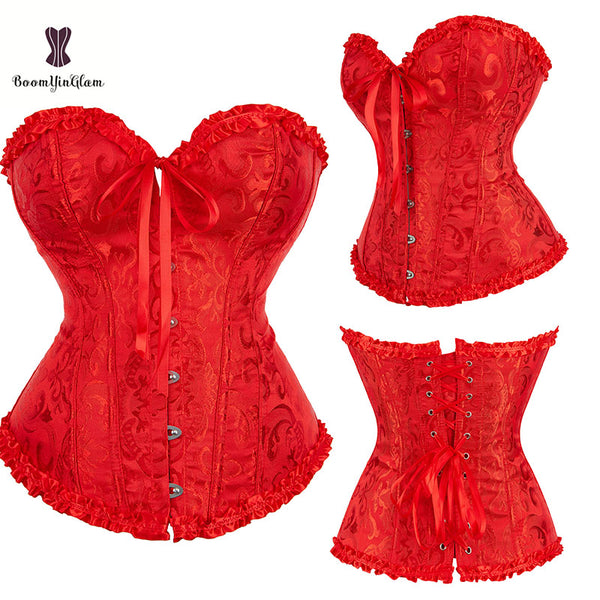 Customized Korsett Woman Red Lace 14 Robs Waist Trainer Bustier Corset Gothic